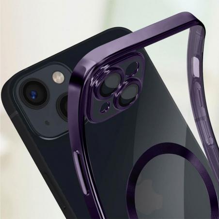 Carcasa COOL para iPhone 15 Plus Magnética Borde Violeta