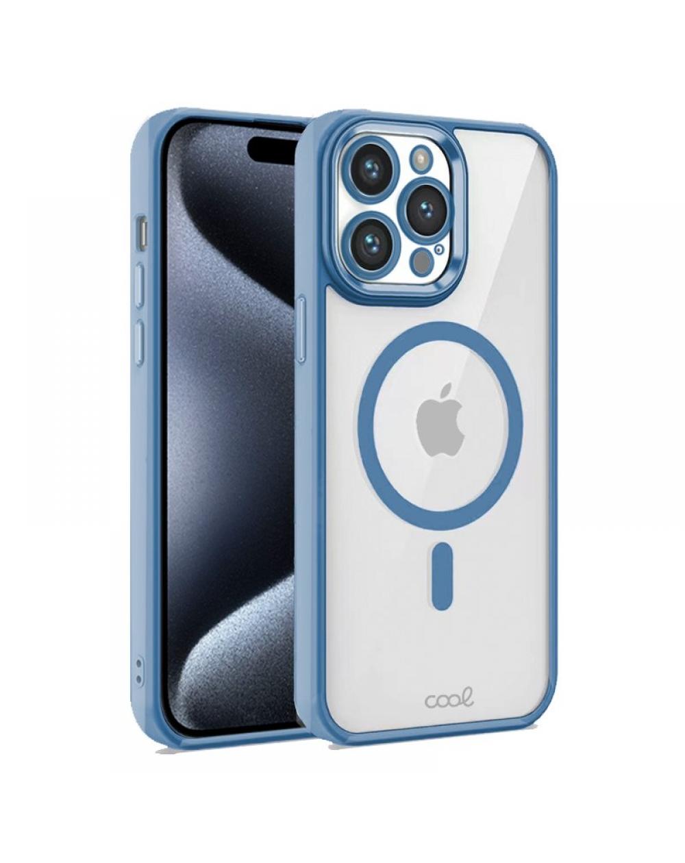 Carcasa COOL para iPhone 15 Pro Magnética Borde Azul