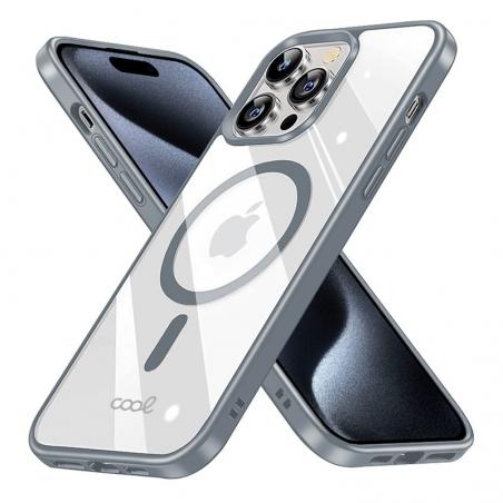 Carcasa COOL para iPhone 15 Pro Magnética Borde Plata