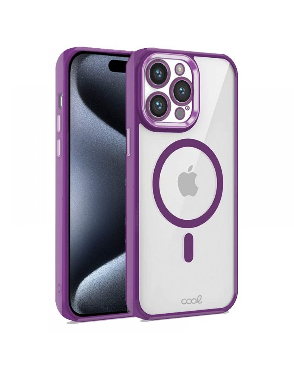 Carcasa COOL para iPhone 15 Pro Magnética Borde Violeta