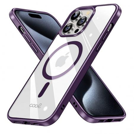 Carcasa COOL para iPhone 15 Pro Magnética Borde Violeta