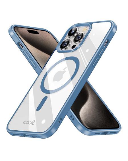 Carcasa COOL para iPhone 15 Pro Max Magnética Borde Celeste