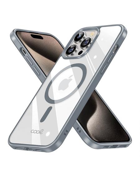 Carcasa COOL para iPhone 15 Pro Max Magnética Borde Plata