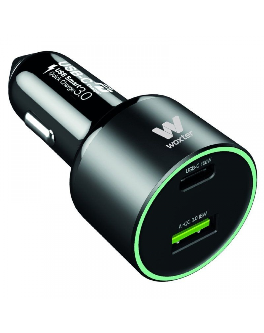 Cargador de Coche Woxter PE26-182/ 1xUSB Tipo-C/ 1xUSB/ 100W