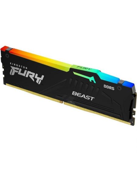 Memoria RAM Kingston FURY Beast RGB 16GB/ DDR5/ 6000MHz/ 1.35V/ CL40/ DIMM