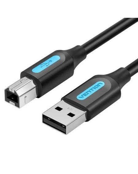 Cable USB 2.0 Impresora Vention COQBL/ USB Tipo-B Macho - USB Macho/ 480Mbps/ 10m/ Negro