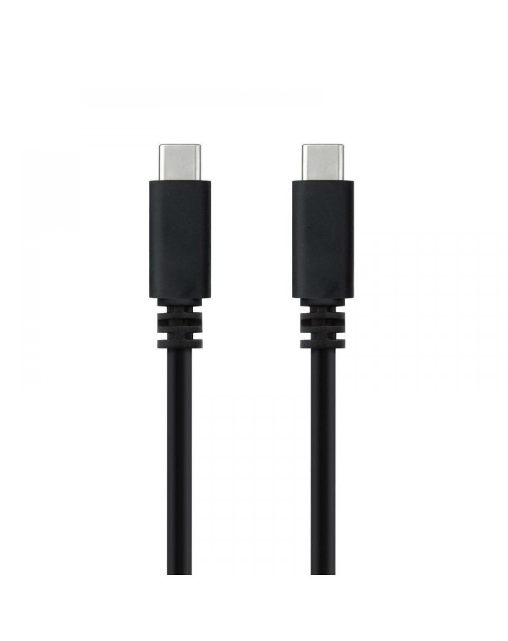 Cable USB 2.0 Tipo-C Nanocable 10.01.2301-L150/ USB Tipo-C Macho - USB Tipo-C Macho/ 480Mbps/ 1.5m/ Negro