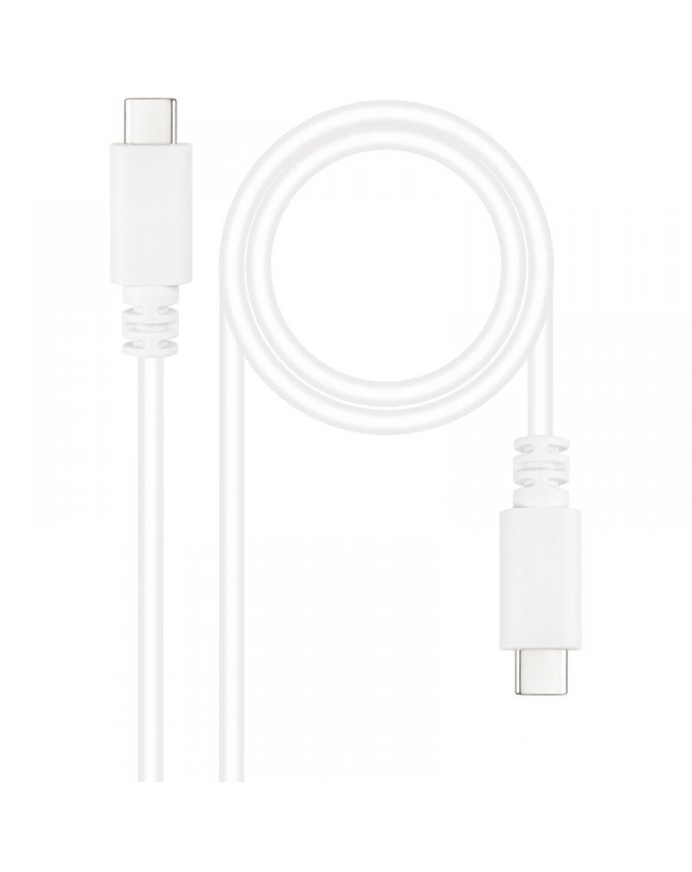 Cable USB 2.0 Tipo-C Nanocable 10.01.2301-W/ USB Tipo-C Macho - USB Tipo-C Macho/ 480Mbps/ 1m/ Blanco