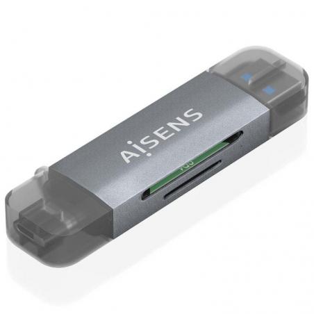Lector de Tarjetas Externo Aisens ASCR-2AC08-GR/ USB 3.1