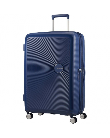 Maleta Grande American Tourister SoundBox Spinner 77cm/ 77x51.5x29.5cm/ 4 Ruedas/ Azul Marino