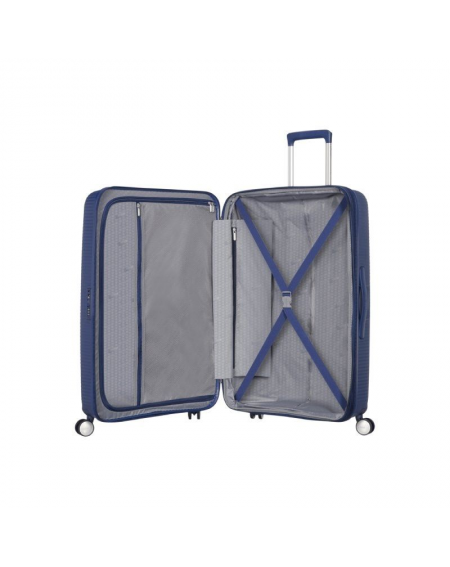 Maleta Grande American Tourister SoundBox Spinner 77cm/ 77x51.5x29.5cm/ 4 Ruedas/ Azul Marino