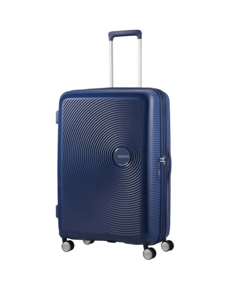 Maleta Grande American Tourister SoundBox Spinner 77cm/ 77x51.5x29.5cm/ 4 Ruedas/ Azul Marino