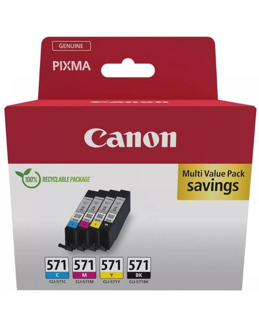 Cartucho de Tinta Original Canon CLI-571 Multipack/ Cian/ Magenta/ Amarillo/ Negro