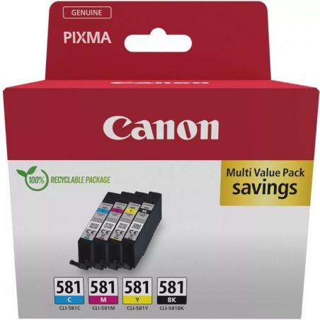 Cartucho de Tinta Original Canon CLI-581 XL Multipack/ Cian/ Magenta/ Amarillo/ Negro