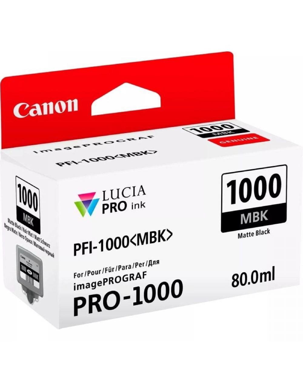 Cartucho de Tinta Original Canon PFI-1000MBK/ Negro Mate