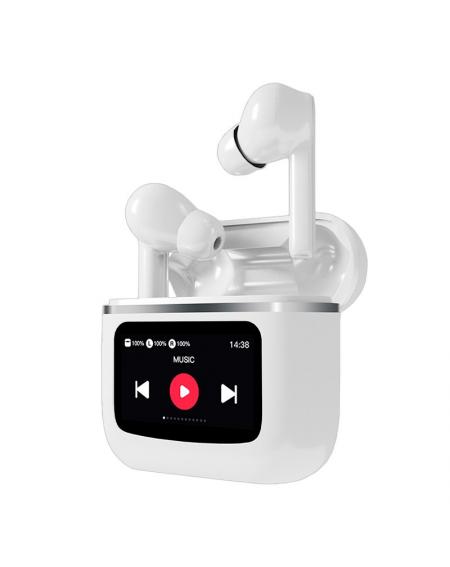 Auriculares Stereo Bluetooth Earbuds Lcd COOL Touch Blanco