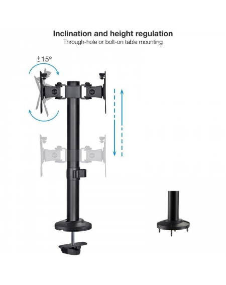 Soporte para 2 Monitores TooQ DB1132TN-B/ hasta 8kg