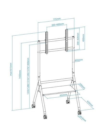 Soporte de Suelo con Ruedas Nivelable TooQ iDREAMS FS20206M-B para TV de 37-86'/ hasta 80kg