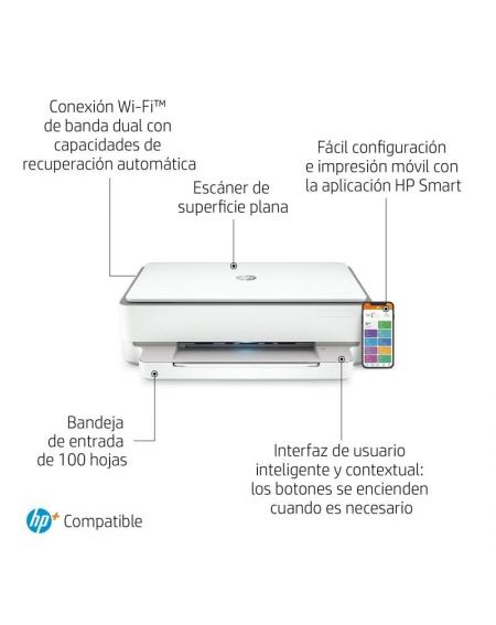 Multifunción HP Envy 6020e WiFi/ Fax Móvil/ Dúplex/ Blanca