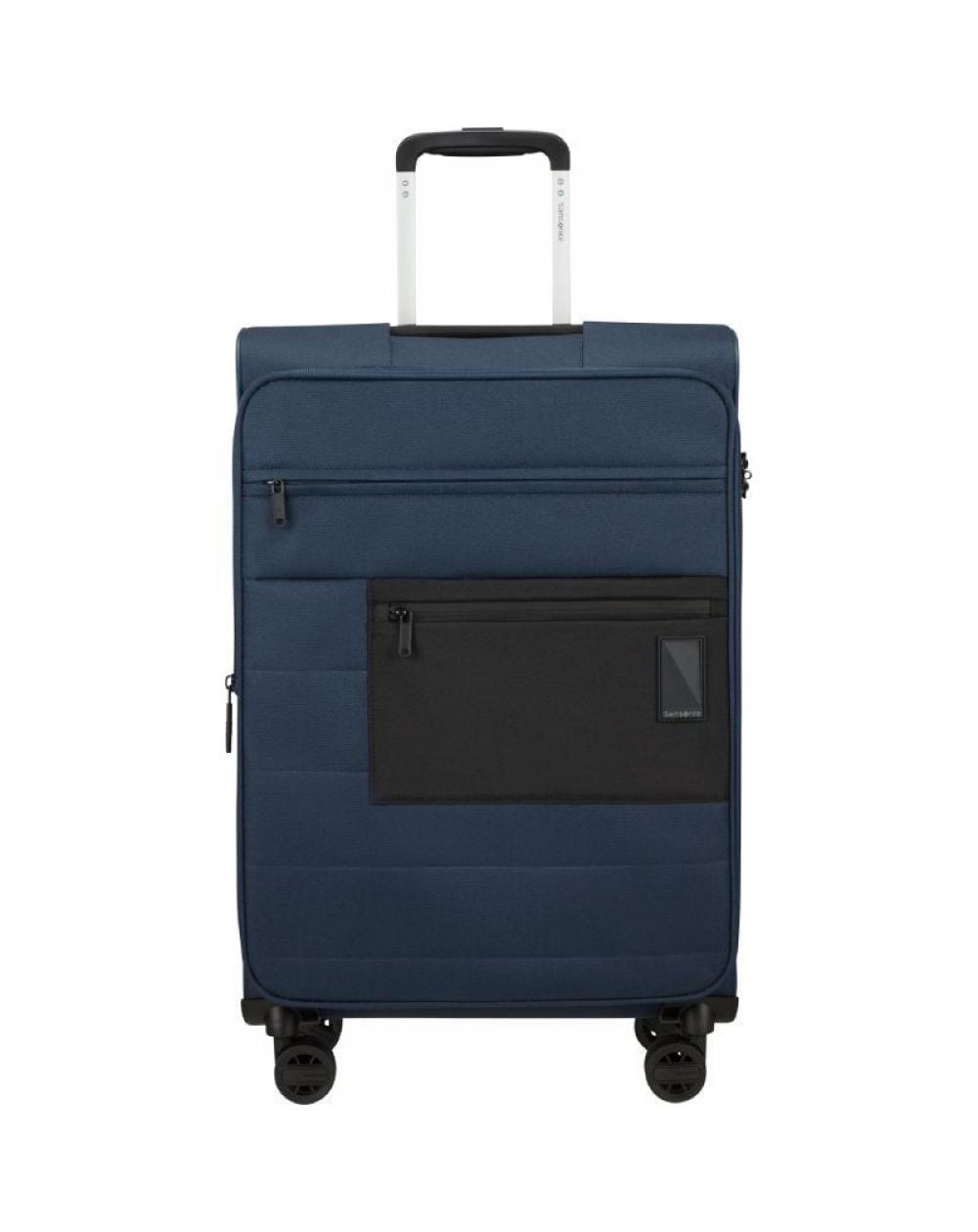 Maleta Mediana Samsonite Vaycay Spinner Expansible 66cm/ 66x43x30cm/ 4 Ruedas/ Azul Marino