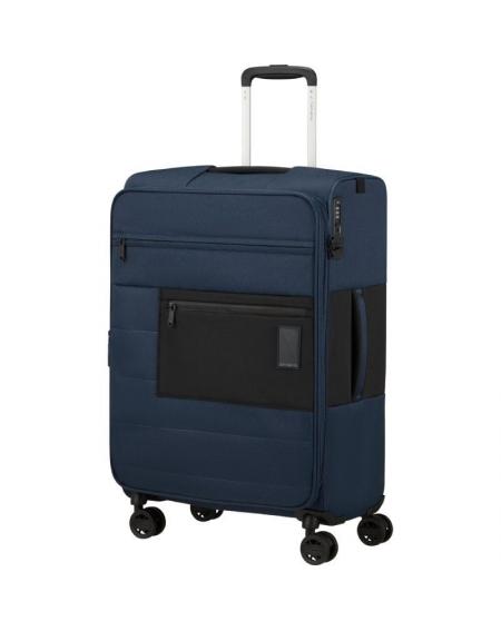 Maleta Mediana Samsonite Vaycay Spinner Expansible 66cm/ 66x43x30cm/ 4 Ruedas/ Azul Marino