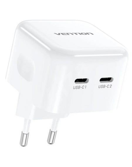 Cargador Gan de Pared Vention FBPW0-EU/ 2xUSB Tipo-C/ 35W