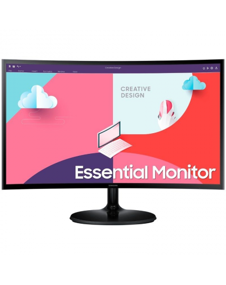 Monitor Curvo Samsung Essential Monitor S3 S24C364EAU/ 24'/ Full HD/ Negro