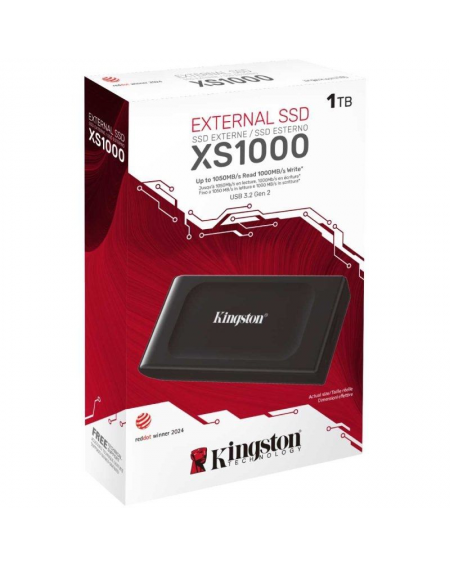 Disco Externo SSD Kingston XS1000 1TB/ USB 3.2/ Negro