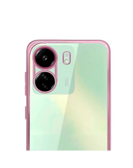 Carcasa COOL para Xiaomi Redmi 13C / 13C 5G / Poco C65 Borde Metalizado (Rosa)