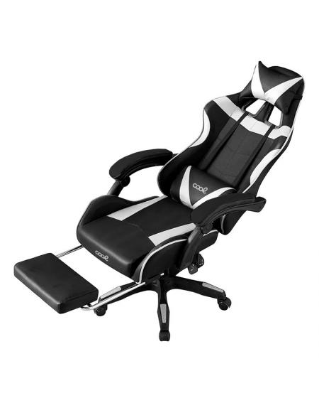 Sillón Gaming Premium COOL Rest Negro-Blanco (Reposapiés)