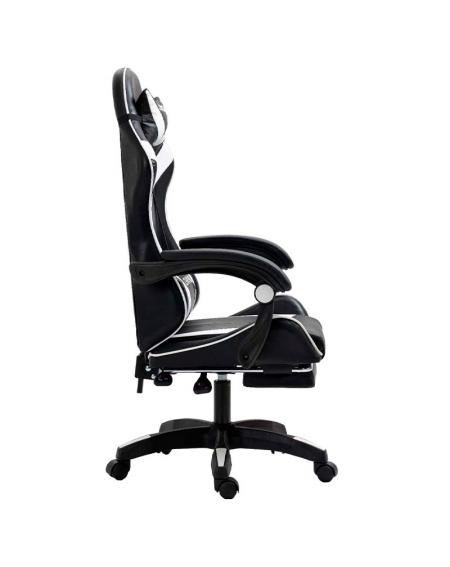 Sillón Gaming Premium COOL Rest Negro-Blanco (Reposapiés)