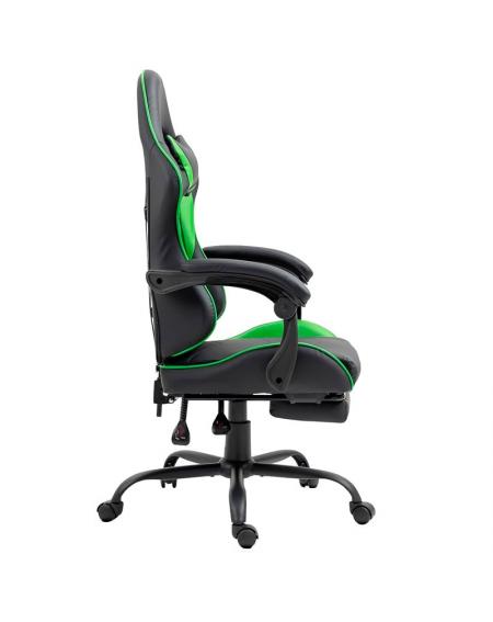 Sillón Gaming Premium COOL Rest Negro-Verde (Reposapiés)