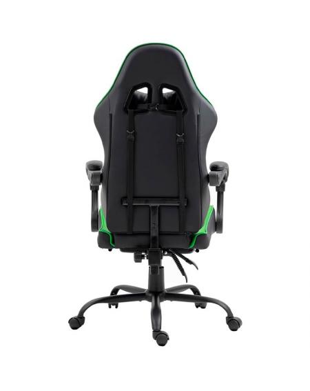 Sillón Gaming Premium COOL Rest Negro-Verde (Reposapiés)