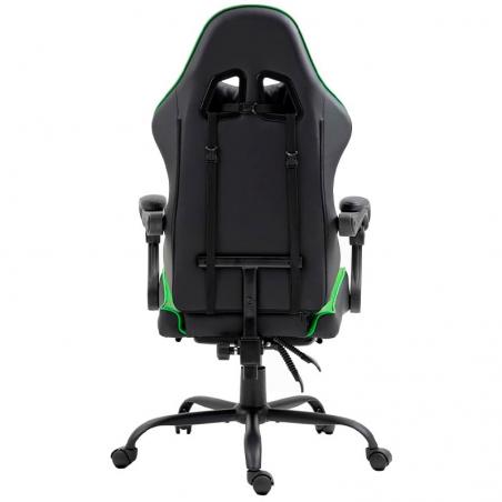 Sillón Gaming Premium COOL Rest Negro-Verde (Reposapiés)