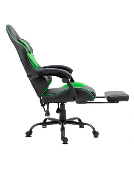 Sillón Gaming Premium COOL Rest Negro-Verde (Reposapiés)