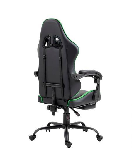 Sillón Gaming Premium COOL Rest Negro-Verde (Reposapiés)