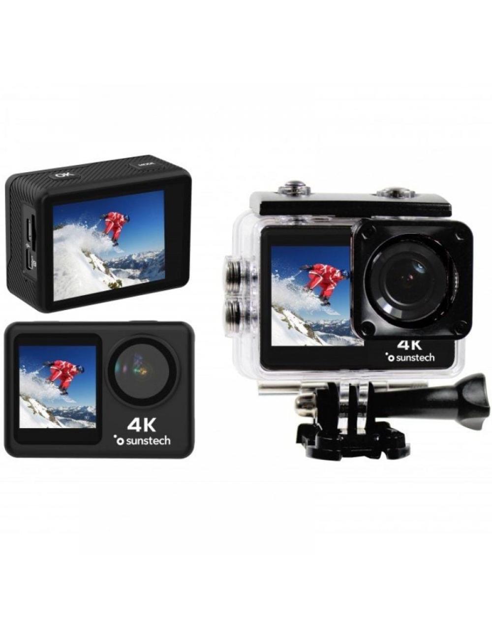 Cámara Digital Deportiva Sunstech Adventure 4K/ 16MP/ Ángulo de visión 170º/ Negra