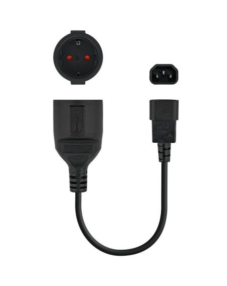 Adaptador Alimentación Nanocable 10.22.0902/ C14 Macho - CEE7 Hembra/ 50cm/ Negro