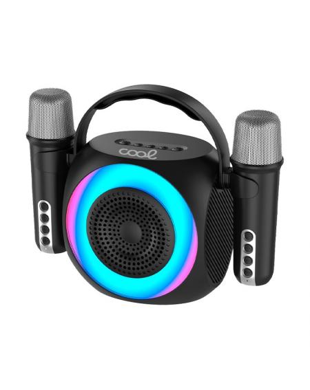 Altavoz Bluetooth Universal Música 6W COOL Mini Karaoke Party + 2 Micrófonos Negro