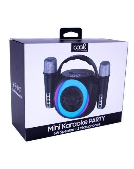 Altavoz Bluetooth Universal Música 6W COOL Mini Karaoke Party + 2 Micrófonos Negro