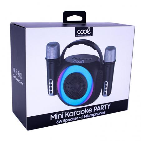 Altavoz Bluetooth Universal Música 6W COOL Mini Karaoke Party + 2 Micrófonos Negro