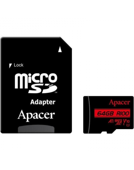 Tarjeta de Memoria Apacer 64GB XC UHS 1 con Adaptador/ Clase 10/ 100MBs