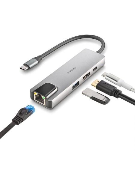 Docking USB Tipo-C NGS WonderDock Supra/ 1xUSB/ 1xUSB Tipo-C DP/ 1xHDMI/ 1xRJ45