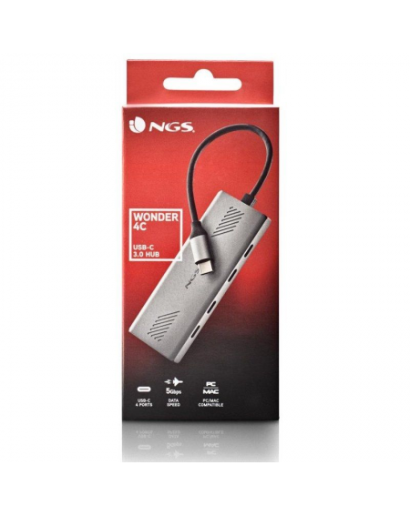 Hub USB Tipo-C NGS Wonder4-C/ 4xUSB Tipo-C