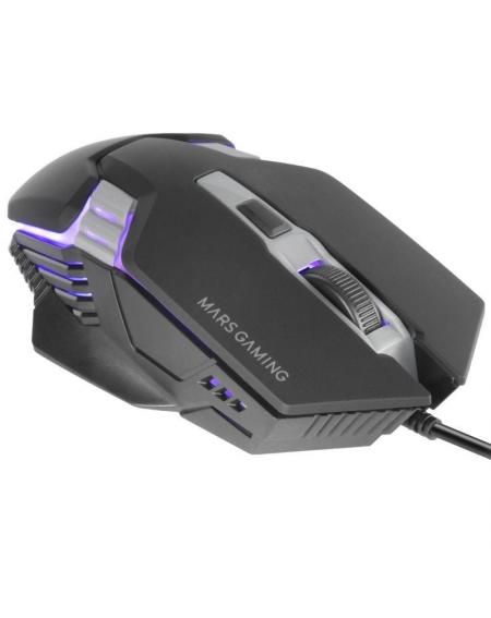 Ratón Gaming Mars Gaming MM024/ Hasta 4000 DPI/ Negro