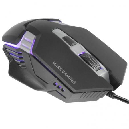 Ratón Gaming Mars Gaming MM024/ Hasta 4000 DPI/ Negro