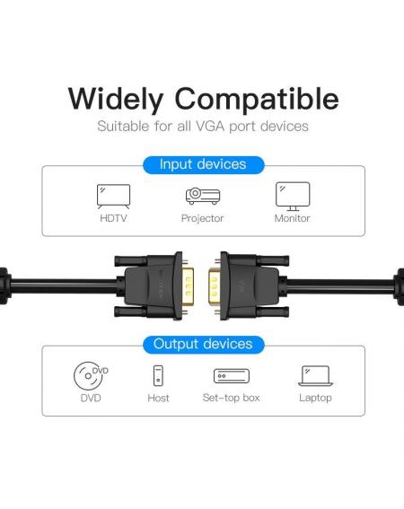 Cable VGA Vention DADBL/ VGA Macho - VGA Macho/ 10m/ Negro