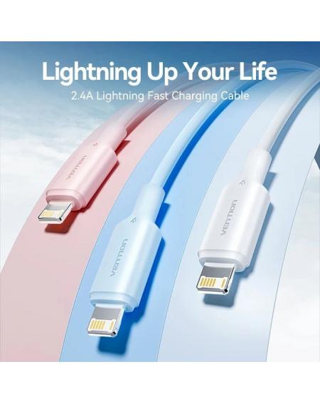 Cable USB 2.0 Lightning Vention LAMBH/ USB Macho - Lightning Macho/ 480Mbps/ 2m/ Negro