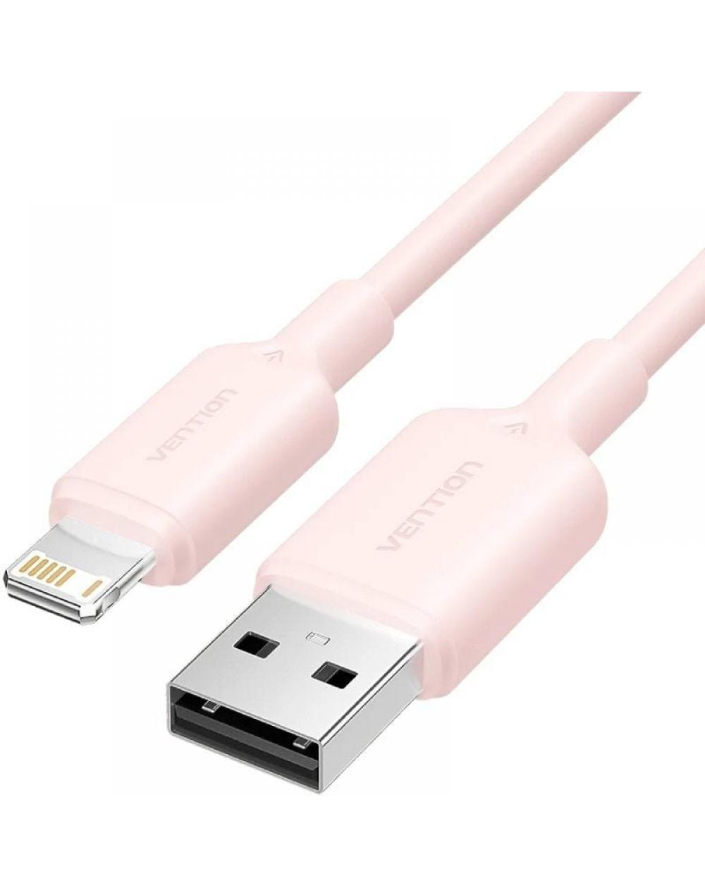 Cable USB 2.0 Lightning Vention LAMPH/ USB Macho - Lightning Macho/ 480Mbps/ 2m/ Rosa