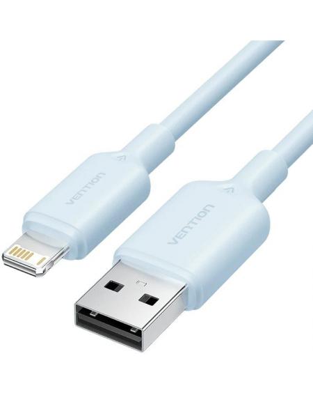 Cable USB 2.0 Lightning Vention LAMSH/ USB Macho - Lightning Macho/ 480Mbps/ 2m/ Azul